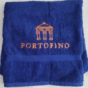 Portofino blue terry beach/bath/spa towel